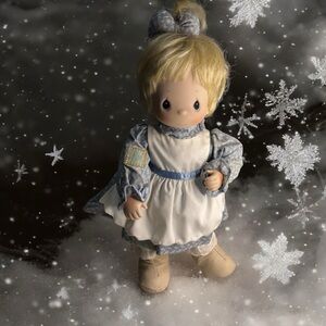 1994 Precious Moments Porcelain Doll “God Loves A Cheerful Giver”14” Tall Blonde